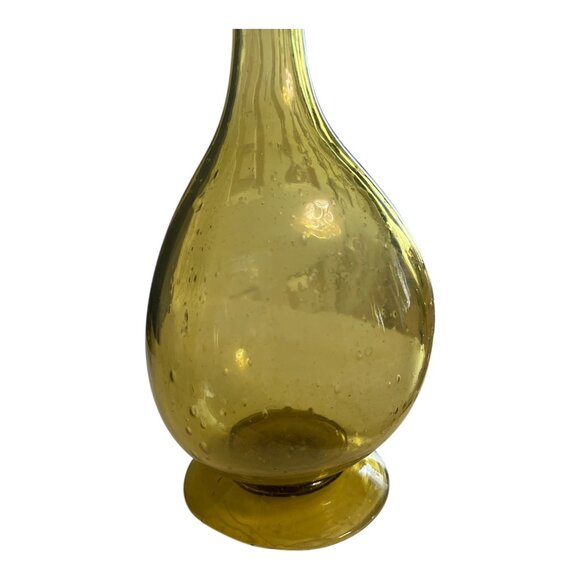 Vintage Amber Glass Vase with Character – 15.5" Hand Blown Mid Century Display - Picture 8 of 8